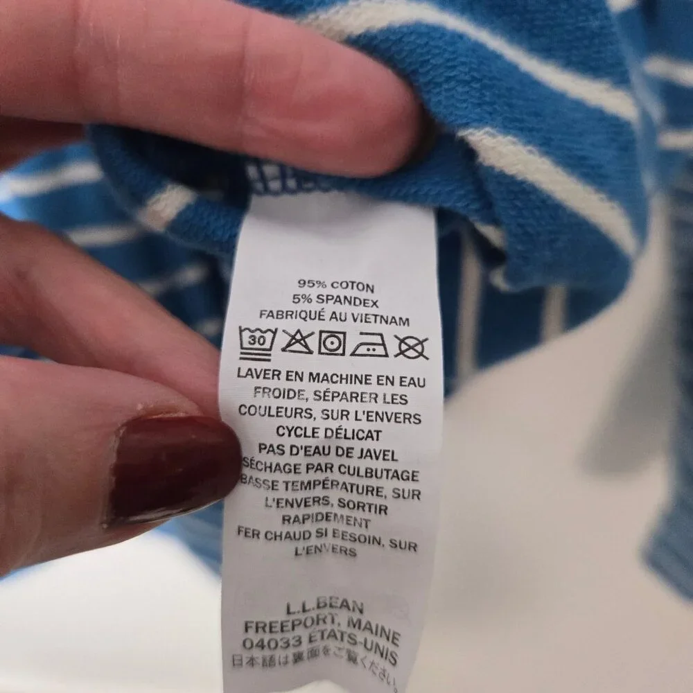 L.L. Bean Women's Size 3X Ultrsoft Full-Zip Mock-Neck Blue Striped Jacket